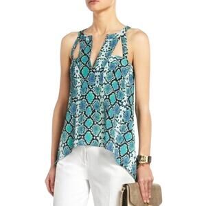BCBGMAXAZRIA Cutout Snake Print Tank Top XXS NWOT